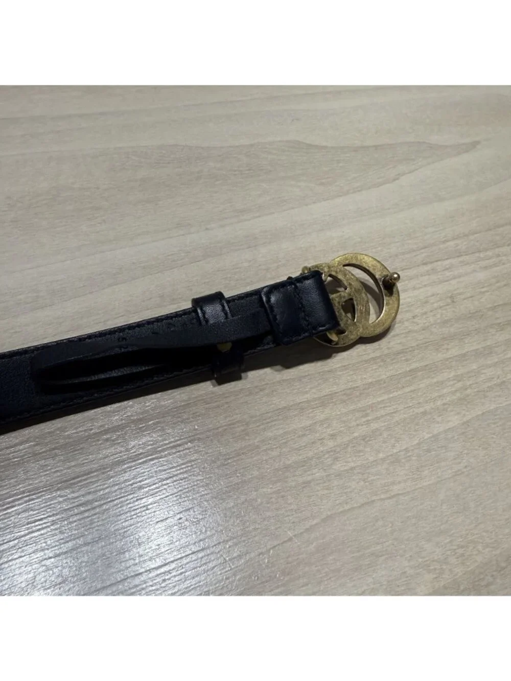 Gucci Marmont Thin Belt 409417 AP 00T Black Leather Size 65